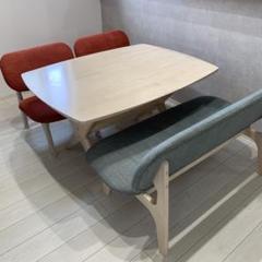 最新コレックション ニトリ ダイニングテーブルセット 青Nシールド 赤 木製 ダイニングテーブル