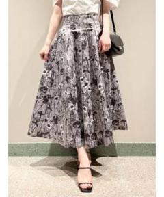 美品✨スナイデル　プリントシアースカート　　snidel シフォン　リボン　花柄 SNIDEL（スナイデル）の「プリントシアースカート（スカート
