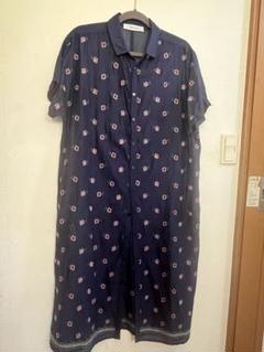 SUPER HAKKA ネイビー　花柄刺繍ワンピース