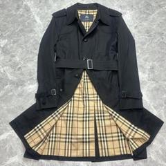 未使用級　Lサイズ バーバリーロンドン　トレンチコート　メガチェック　比翼　黒 三越伊勢丹 | burberry/バーバリー通販 | ロング チェックラペル