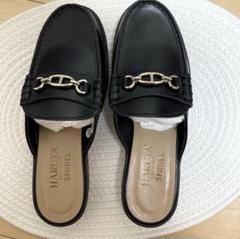 【日本製】SNIDELスナイデル x HARUTA　牛革ローファースリッポン黒のサムネイル