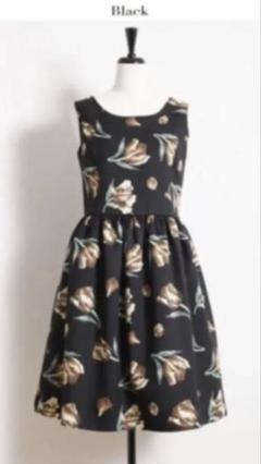 tocco closet ワンピース 花柄 黒 ブラック フレアスカート トッコ