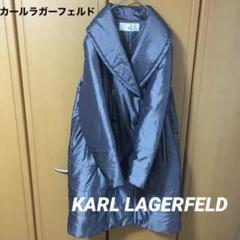 カール・ラガーフェルドロングコート LA3370 カール ラガーフェルド ロングAラインコート ネイビーXS