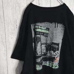 【入手困難】インアンドアウトバーガー プリント ブラック Tシャツ #1074