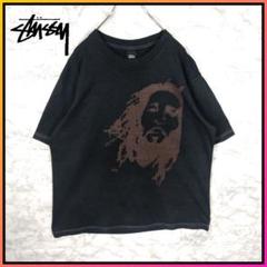 【STUSSY】90s'USA製 紺タグ ボブ・マーリー　ドットデザインTシャツ