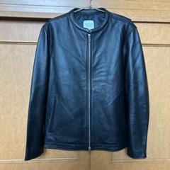 美品 近年 UNITED TOKYO M レザージャケット ラムレザー 黒
