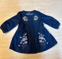 BEBE キッズ ワンピース 花柄　デニム　刺繍