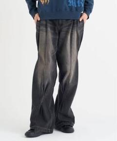 KHOKI Pleat-Design Denim Pant ブラック 2