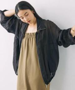 BABYLONE バビロン ラミーシアージップブルゾン リネン ブラック