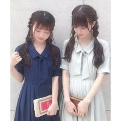 Fint★　フィント　ワンピース　スカーフタイ使いワンピース　ミント　レトロのサムネイル