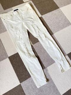 ZARA ストレッチスキニーパンツ　白　ダメージ　おしゃれ　デニム