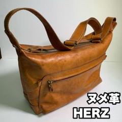 ✨美品✨ヘルツ　メッセンジャーバッグ　ショルダーバッグ　オールレザー 豪快な革鞄を思わせるワイルドメッセンジャーバッグ「革鞄のHERZ