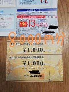 8000円分 ビックカメラ 株主優待