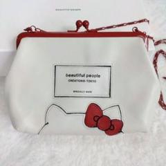 ハローキティ　beautiful people　がま口　レザークラスプポーチ ハローキティ beautiful people がま口 レザークラスプポーチ