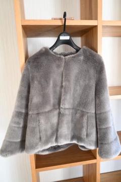 ANAYI 美品　グレー ファーコート サイズ36 ANAYI 美品グレー ファーコート サイズ36