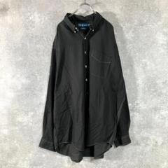 Ralph Lauren　ボタンダウンシャツ　ブラック　ステッチ ビッグサイズ