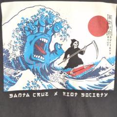 Tシャツ 黒 ライオットソサエティ サンタクルーズ 和柄 パスヘッド