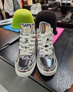 ダブルスタンダードクロージング　シルバー ハイカットスニーカー