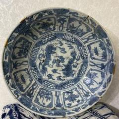 中国明時代染付仕女紋小皿送料込み0908