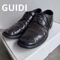 美品 GUIDI 992 ダービーシューズ ダークブラウン 42