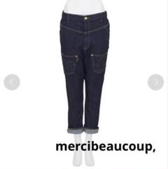 mercibeaucoup, メルシーボークー うしろまえ デニム ブラック 3 mercibeaucoup, メルシーボークーLee コラボうしろまえデニム