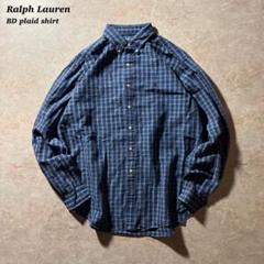 Ralph Lauren BD plaid shirtミニチェック古着ネイビー