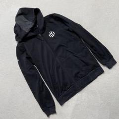 Adidas パーカー ブラック フード ジップ ロゴ Fサイズ スポーツ 運動