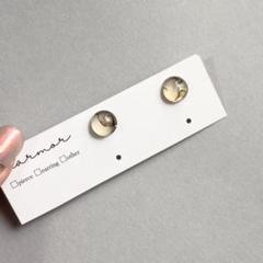 No.1367 1点のみ　グレーブラウン　小粒　ピアス　イヤリング