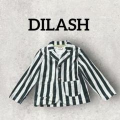 DILASH キッズ テーラードジャケット ストライプ柄 (100) 白黒