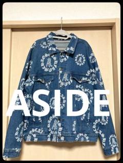 大きいサイズ【ASIDE エーサイド】ホワイト英字プリント♡デニムジャケット♡