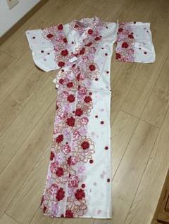 4k2583 長襦袢　正絹　単衣　振袖用　桜　赤　花柄　和装　着物 振袖 着物 袷 金彩加工 赤 椿 桜 花 裄69.5 L 新古品 sn1502