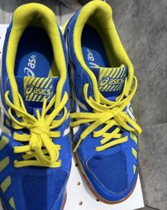 asics 卓球シューズ 室内シューズ　24.5cm 青/黄