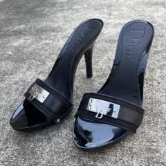 DIOR ディオール トロッター柄 ロゴプレート　チャーム　ミュール サンダル DIOR ディオール トロッター柄 ロゴプレート チャーム ミュール
