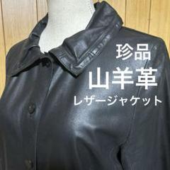 【お値下げ可】珍しいやぎ革　軽いジャケット　サイズ40 黒のサムネイル