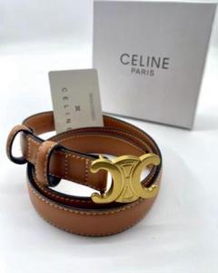 CELINE ブラックレザーベルト ゴールドバックル80 CELINE ブラックレザーベルト ゴールドバックル - メルカリ