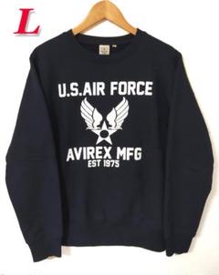 AVIREXアヴィレックス♦️AiR FORCEクルースウェット♦紺L美品送料込