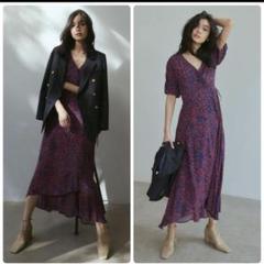 FRAY.ID ビスコースプリントカシュクールワンピース