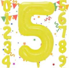 数字バルーン【5】 ナンバーバルーン　黄色　誕生日　パーティー　記念日