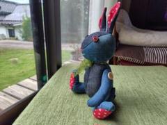 手作りデニムウサギぬいぐるみ 約30cm