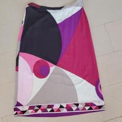 【エミリオプッチ】レーヨンひざ丈タイトスカート☆プッチ柄 エミリオプッチEMILIO PUCCI レーヨングラフィックプリント