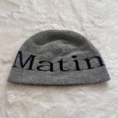 正規品 Matin Kim 韓国 マーティンキム ビーニー アイボリー 新作 Matin Kim LOGO JACQUARD SHORT BEANIE BBH5460 (Matin Kim