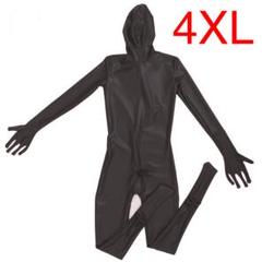 ラテックス製マスク一体５本指ソックス全身スーツ★黒★男性Mサイズ★キャットスーツ ラテックス製マスク一体5本指ソックス全身スーツ☆黒☆男性L