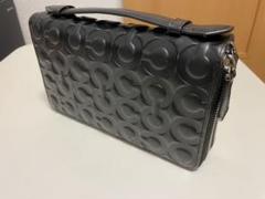 コーチ　coach ショルダーバッグ　エンボス　型押し　ブラック　フラップ　黒 COACH ショルダーバッグ シグネチャー エンボス加工 型押し