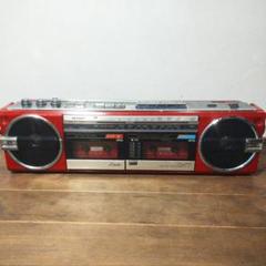 昭和レトロ SHARP QT-77 ラジカセ レッド 通電確認ジャンク品