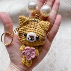 がま口 キーホルダー 手編み 全身猫ちゃん 尻尾つき - メルカリ