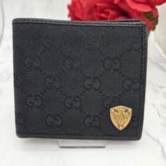 【極美品】 GUCCI グッチ GG キャンバス クレスト 2つ折り財布 財布
