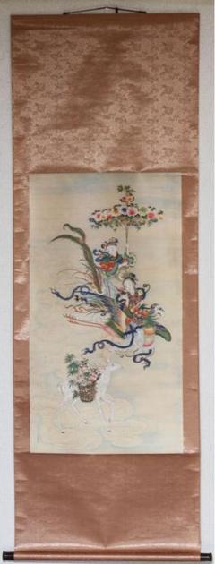 複製/探幽/梅花図/印刷工芸品/布袋屋掛軸HD-979 複製/探幽/梅花図/印刷工芸品/布袋屋掛軸HD-979