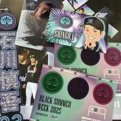千葉ロッテマリーンズ クリアカード　 石川慎吾　ステッカー　ラメキーホルダー