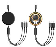 3in1 巻き取り式充電ケーブル 超高速充電ケーブル