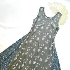 美品 ローラアシュレイ リバティ 花柄 異素材ドッキングロング